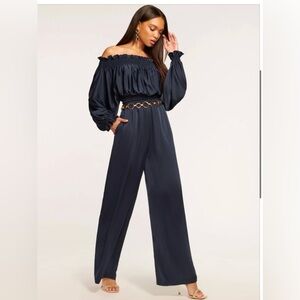Ramy Brook Midnight Teagan Off-Shoulder Jumpsuit